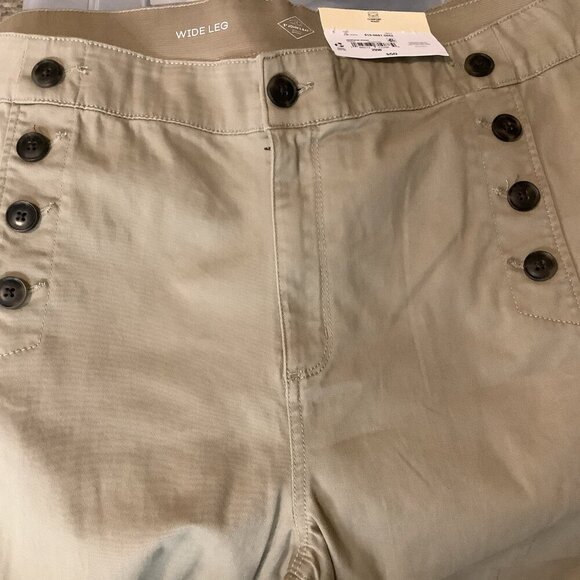 St. John's Bay Womens Pants Size 22W Mariner Wide Leg Heritage Khaki Tan Sailor - Picture 3 of 8
